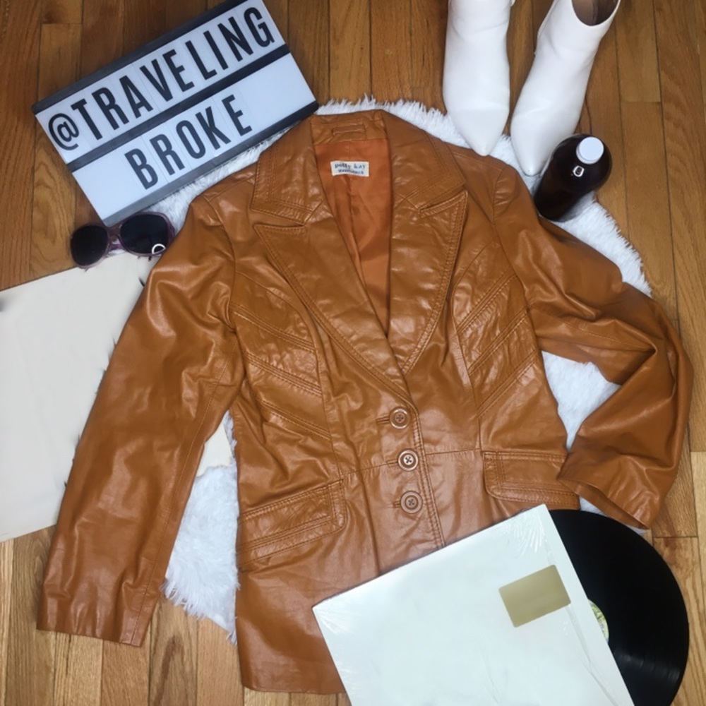🔥 Vintage 70s / Early 80s Brown Leather Jacket